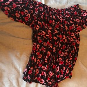 Floral strapless top